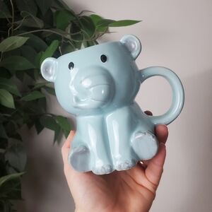 Handmade Coffee Candle Blue Elephant Mug Mocha Scent